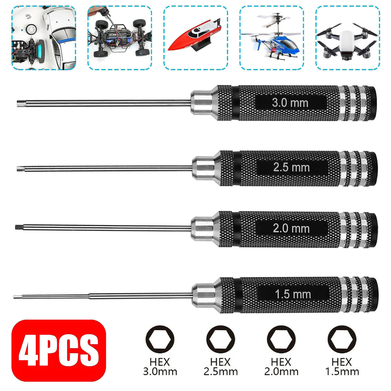 Rc Helicopter Tool Kit - 4 шт./лот, набор отверток с шестигранной